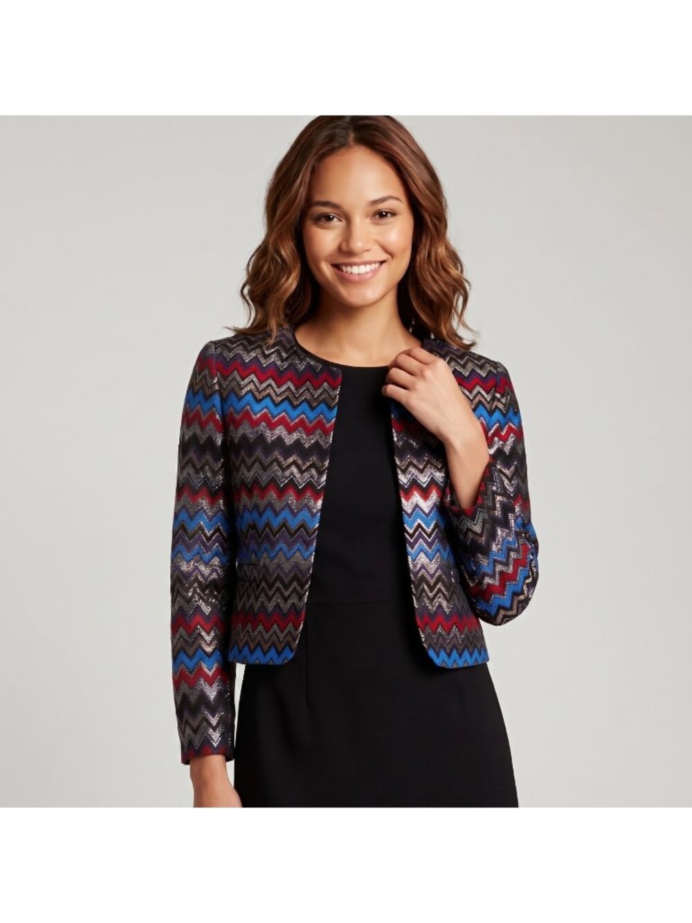 Alice + Olivia Women's Kidman Box Blazer Metallic Print Jacket size M MSRP $597